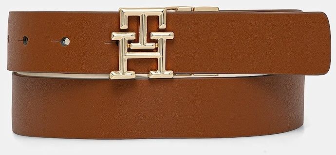 Obojstranný kožený opasok Tommy Hilfiger dámsky, hnedá farba, AW0AW17247