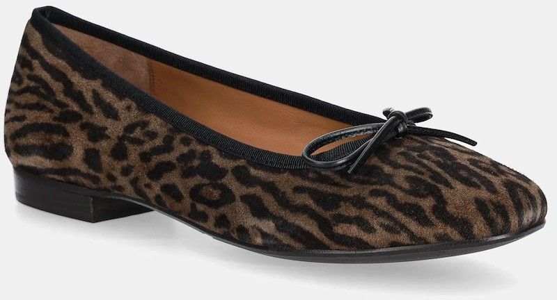 Semišové baleríny Billi Bi Leopardo arabica suede 546 hnedá farba, A7425