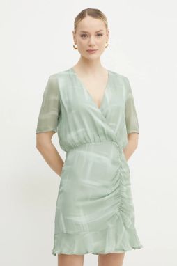 Šaty Armani Exchange zelená farba, mini, rovný strih, XW000180 AF12051