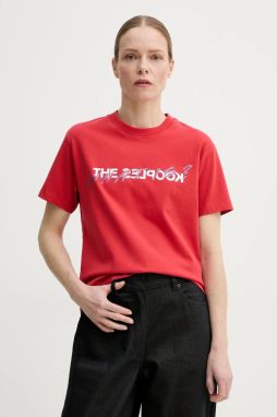 Bavlnené tričko The Kooples dámske, červená farba, FTSC30027K