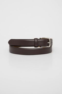 Kožený opasok Abercrombie & Fitch pánsky, hnedá farba, KI112-5003