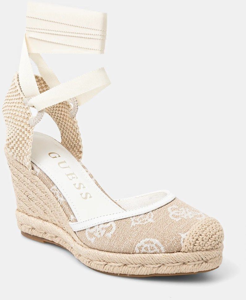 Espadrilky Guess CYRENA béžová farba, na kline, FLJCYR FAB04