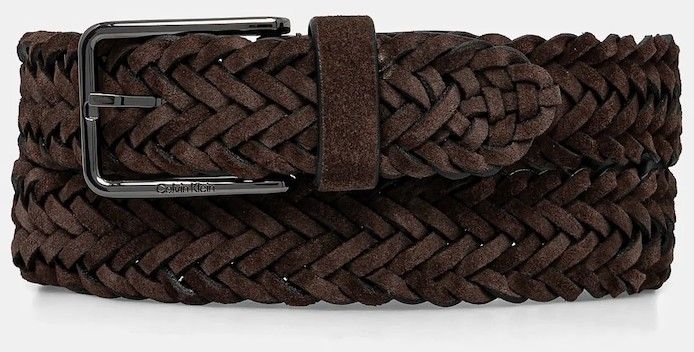 Kožený opasok Calvin Klein pánsky, hnedá farba, K50K512841
