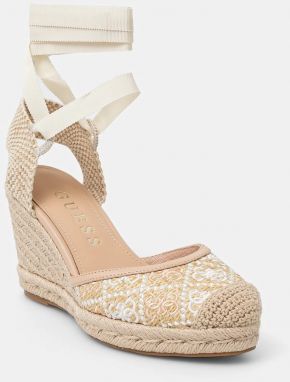 Espadrilky Guess CYRENAY béžová farba, na kline, FLJCRY FAL04