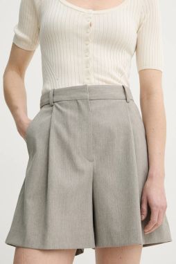Šortky By Malene Birger POVILLE dámske, béžová farba, jednofarebné, vysoký pás, 103011