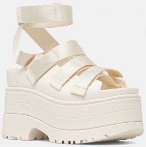 Sandále UGG Goldenrise dámske, béžová farba, na podpätku, 1167431-JSM