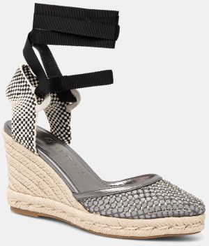 Espadrilky Guess CHARMI čierna farba, na kline, FLJCHA FAB04