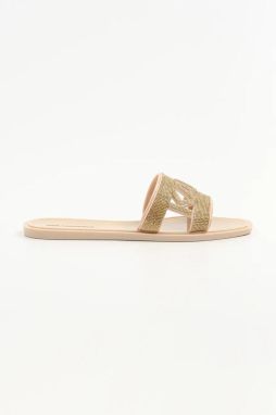 Šľapky Karl Lagerfeld JELLY III dámske, zlatá farba, KL80005S