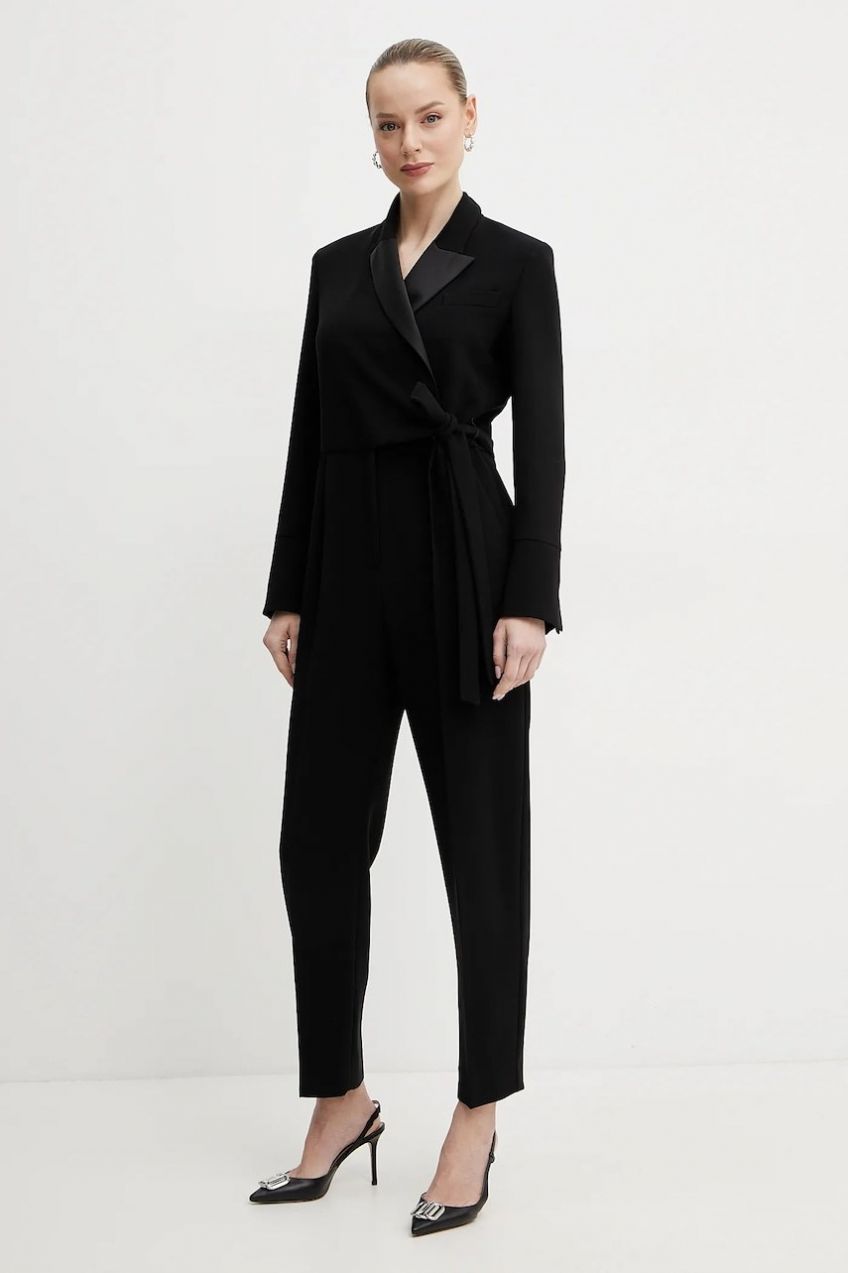 Overal Weekend Max Mara čierna farba, v výstrih, 2515241021600