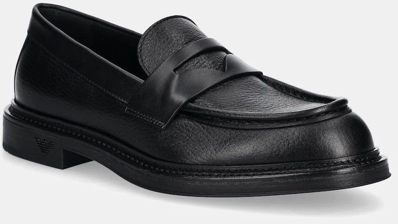 Kožené mokasíny Emporio Armani pánske, čierna farba, X4A190 XR207 K001