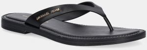 Kožené žabky MICHAEL Michael Kors Koko dámske, čierna farba, na plochom podpätku, 40S5KOFA1L.001