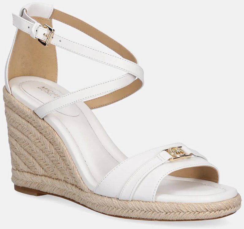 Kožené sandále MICHAEL Michael Kors Mandy biela farba, 40R5MAMS2L.085