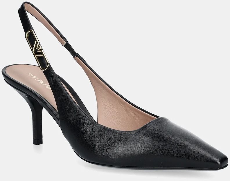 Kožené lodičky Emporio Armani čierna farba, X3E478 XF271 00002
