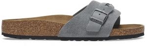 Kožené šľapky Birkenstock Oita Braided dámske, šedá farba, 1029121