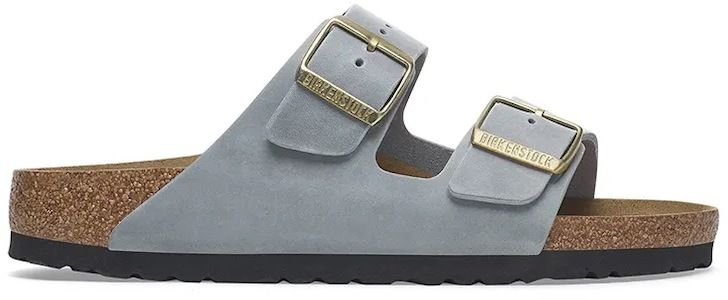 Kožené šľapky Birkenstock Arizona dámske, šedá farba, 1029253