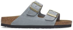 Kožené šľapky Birkenstock Arizona dámske, šedá farba, 1029253