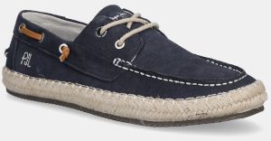 Semišové espadrilky Pepe Jeans TOURIST DECK tmavomodrá farba, PMS10335