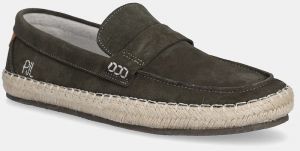 Semišové espadrilky Pepe Jeans TOURIST COAST zelená farba, PMS10337