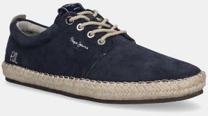 Semišové espadrilky Pepe Jeans TOURIST WEST tmavomodrá farba, PMS10336
