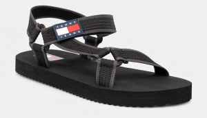 Sandále Tommy Jeans CASUAL SANDAL pánske, šedá farba, EM0EM01563