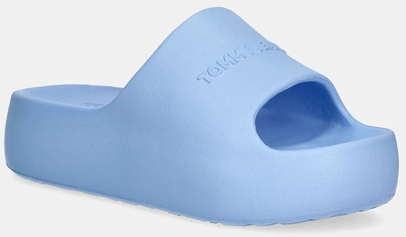 Šľapky Tommy Jeans CHUNKY POOL SLIDE ESS dámske, na platforme, EN0EN02879