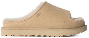 Semišové šľapky UGG Greenport Slide dámske, béžová farba, na platforme, 1167610-SAN