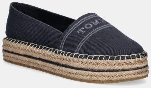 Espadrilky Tommy Hilfiger DENIM PLATFORM ESPADRILLE tmavomodrá farba, na platforme, FW0FW08543