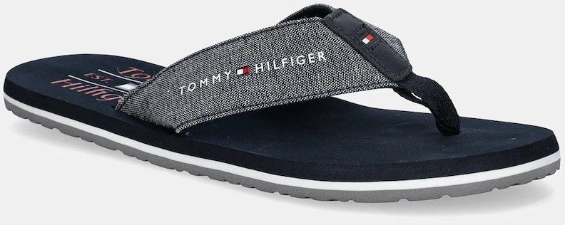 Šľapky Tommy Hilfiger CHAMBRAY BEACH SANDAL pánske, tmavomodrá farba, FM0FM05570