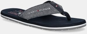 Šľapky Tommy Hilfiger CHAMBRAY BEACH SANDAL pánske, tmavomodrá farba, FM0FM05570