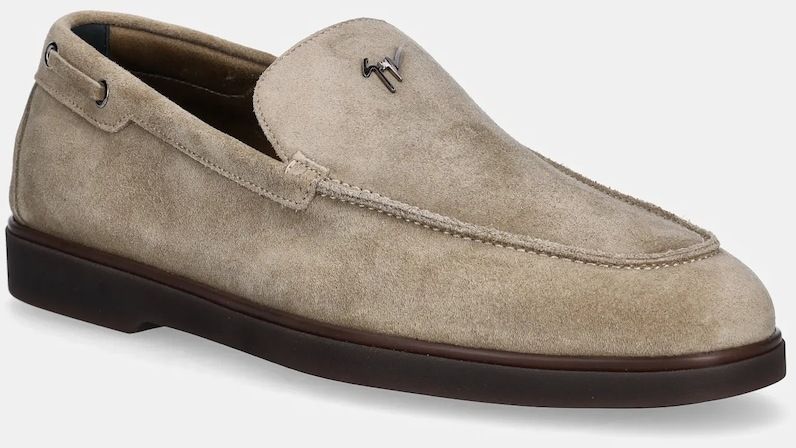 Kožené mokasíny Giuseppe Zanotti Berth pánske, béžová farba, EU50001.004