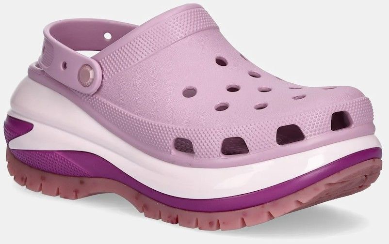 Šľapky Crocs Classic Mega Crush Clog dámske, fialová farba, na platforme, 207988.5BX