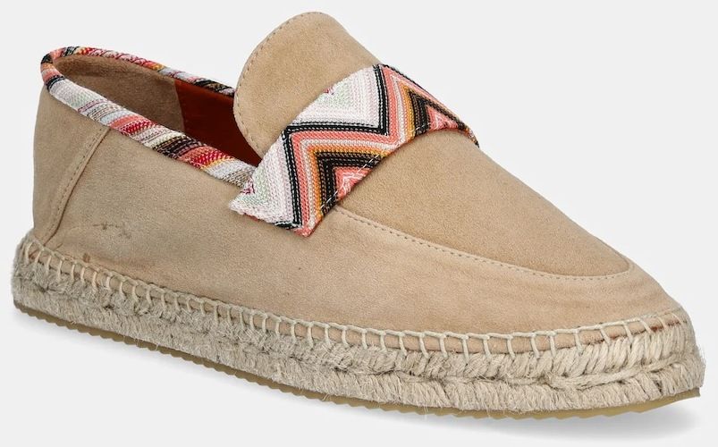 Semišové espadrilky Missoni Amelia béžová farba, MWB013_020