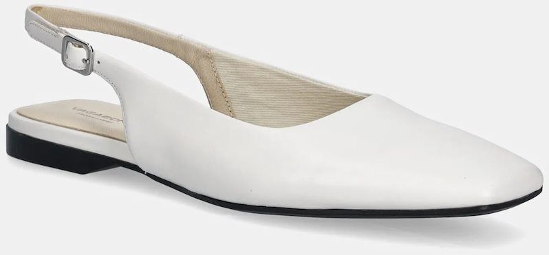 Kožené balerínky Vagabond Shoemakers DELIA biela farba, s otvorenou pätou, 5907-201-01