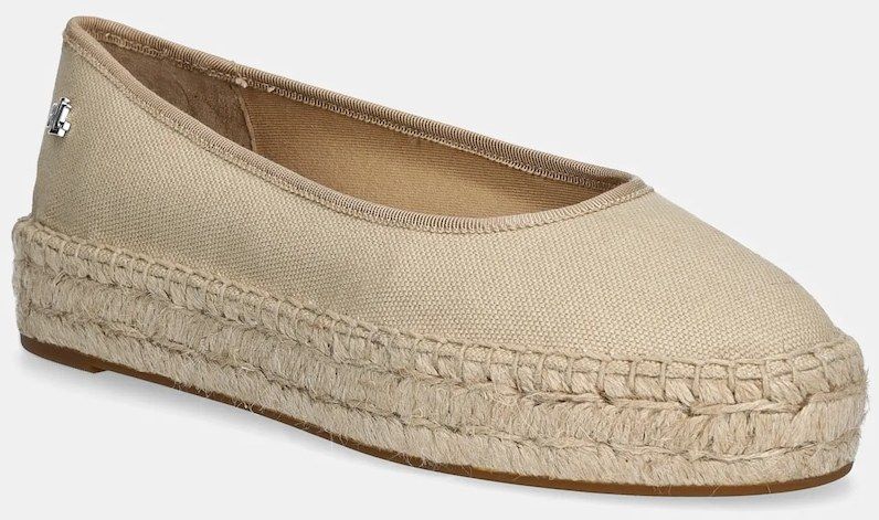 Espadrilky Lauren Ralph Lauren Luize Ballet béžová farba, na kline, 802959187008