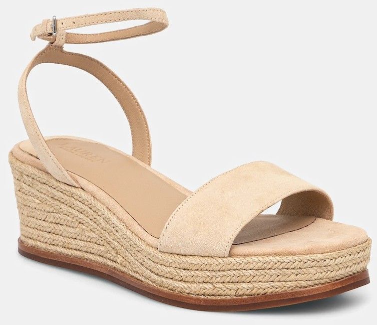 Semišové sandále Lauren Ralph Lauren Leona béžová farba, 802920421010