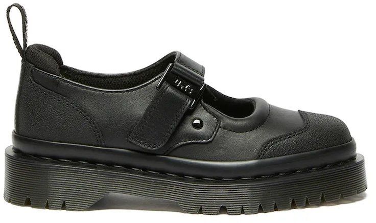 Kožené poltopánky Dr. Martens Indica II Bex Tech Mary Jane dámske, čierna farba, na platforme, DM41015002