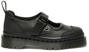 Kožené poltopánky Dr. Martens Indica II Bex Tech Mary Jane dámske, čierna farba, na platforme, DM41015002