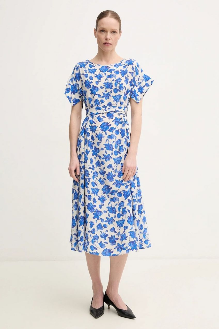 Hodvábne šaty Weekend Max Mara midi, áčkový strih, 2515221092600