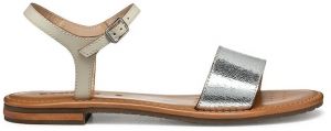 Kožené sandále Geox D SOZY S dámske, strieborná farba, D55LXJ 0KY81 C1W1S