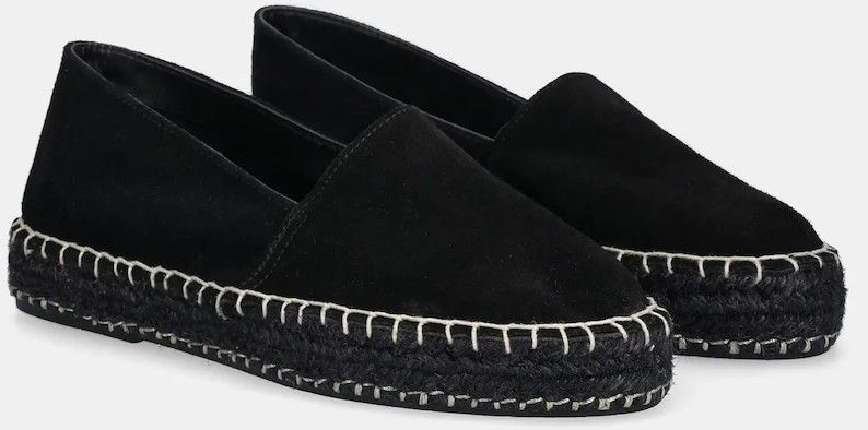 Semišové espadrilky Answear.LAB čierna farba, na platforme