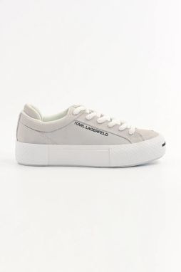 Semišové tenisky Karl Lagerfeld SKATE LO LACE sivá farba, KL50722