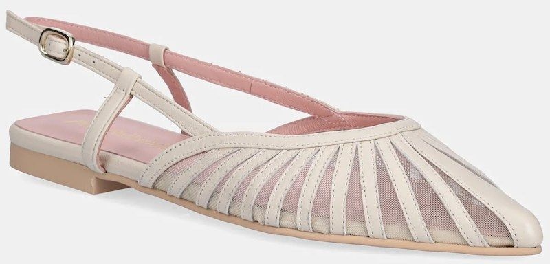 Baleríny Pretty Ballerinas Yvette béžová farba, s otvorenou pätou, 52140_D