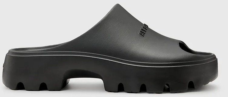 Šľapky AllSaints Eclipse Slider dámske, čierna farba, na platforme, W033FC