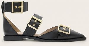 Kožené balerínky AllSaints Sutton Shoe čierna farba, W010FC
