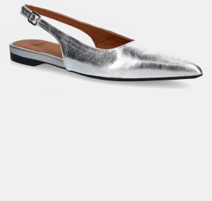Kožené balerínky Vagabond Shoemakers HERMINE strieborná farba, s otvorenou pätou, 5733-183-79