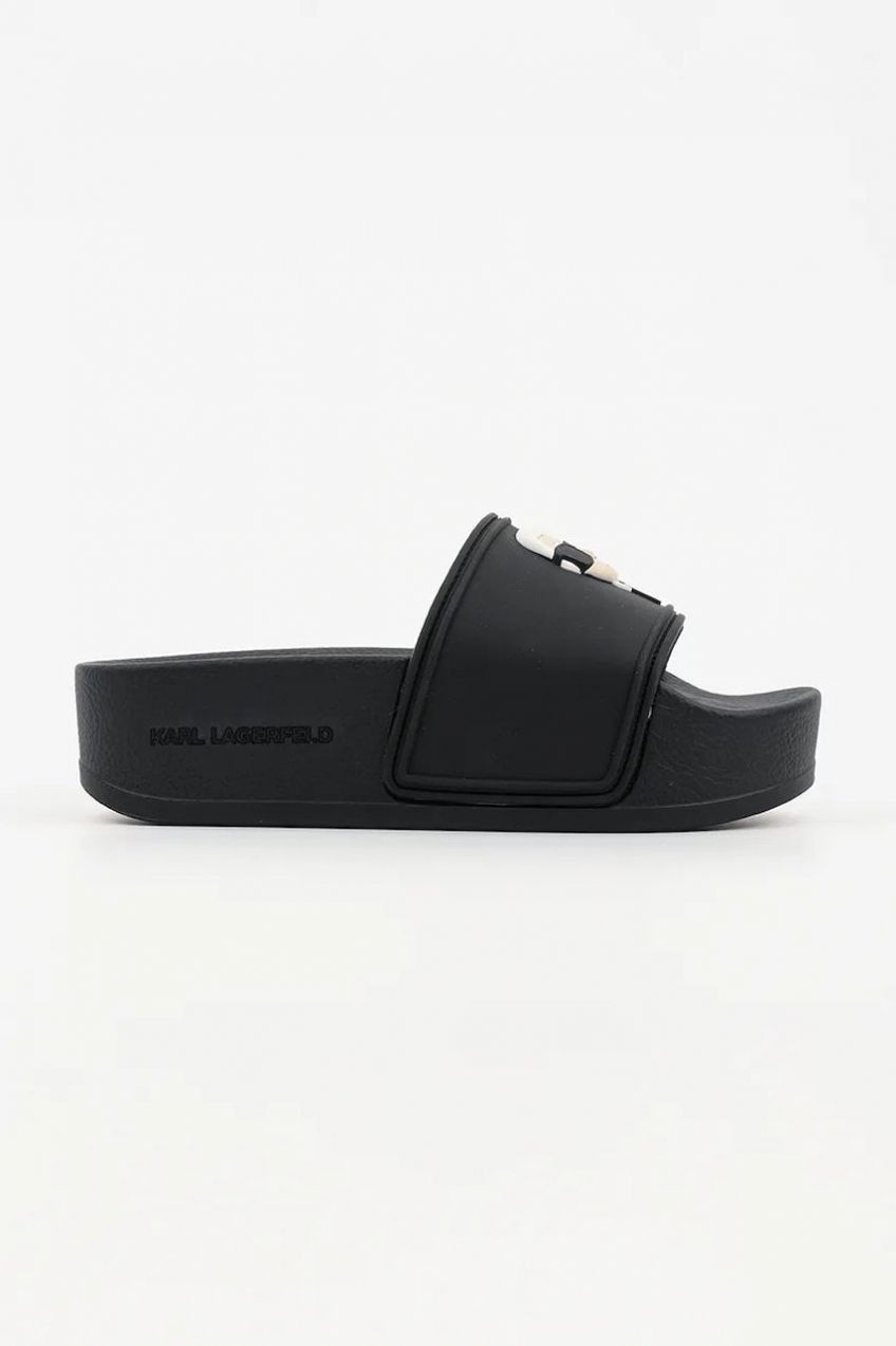Šľapky Karl Lagerfeld KONDO MAXI dámske, čierna farba, na platforme, KL80805A