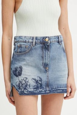 Rifľová sukňa Elisabetta Franchi mini, puzdrová, GJ34N51E2