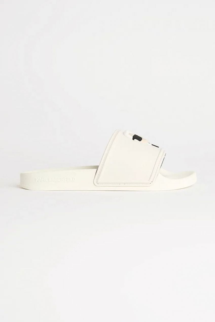 Šľapky Karl Lagerfeld KONDO 2.0 dámske, biela farba, KL80905A
