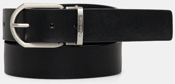 Kožený opasok Calvin Klein pánske, čierna farba, K50K512838