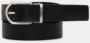 Kožený opasok Calvin Klein pánske, čierna farba, K50K512838